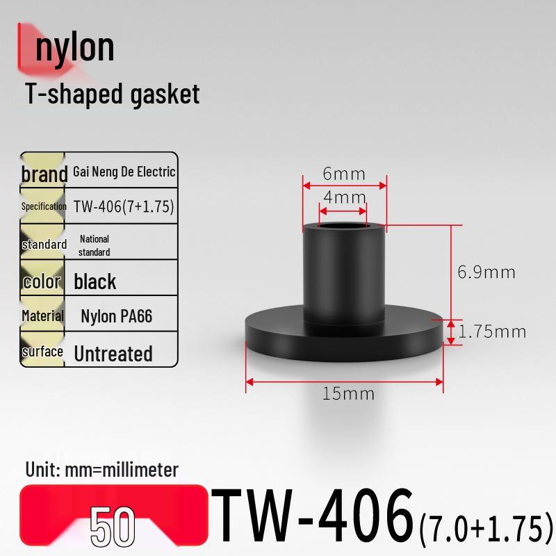 T-förmiger Nylon-Kunststoff-Dichtungsring und Schraubwellenhülse (Für dich: M2-M35)