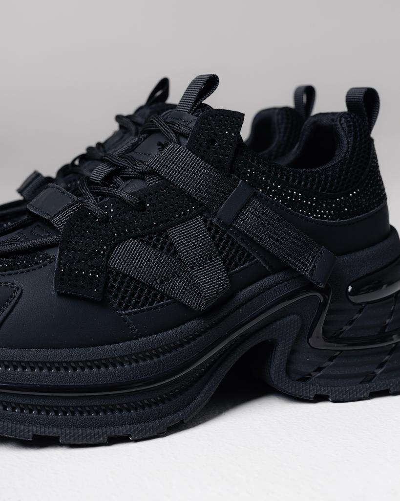 Кроссовки женские Suny Liana 1273 36 черные кожа сетка