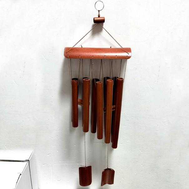 Carillon éolien en bambou de jardin Fait à la main Bambou naturel Décoration d'intérieur Pour patio et jardin