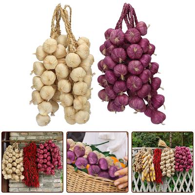 Artificial Garlic Strings Fake Garlic Decor Easy To Clean