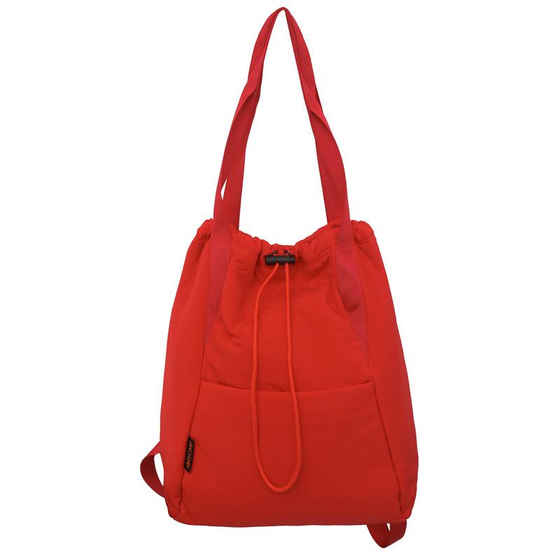 Unisex Double Shoulder Drawstring Leisure Patchwork Travel Lightweight Large Capacity Multifunctional Simple Commuter Handbags