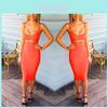 Squisito Abito da Sera/Cocktail Bodycon Senza Maniche con Fasciatura Moda da Donna per Feste
