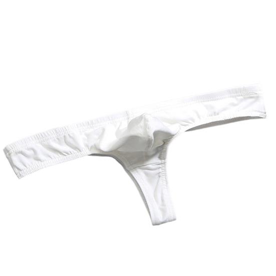 Men Sexy Thong Solid Color T-String Three-Point U Convex Bag Briefs Low-rise Elastic Breathable Panties