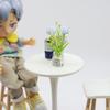Mini Dollhouse Furniture Toys, High-Legged Round Table & Bar Chair Model for Realistic Living Scene Decoration