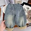 Pantalones de Invierno Gruesos y Cálidos para Niños Vaqueros de Forro Polar para Niños y Niñas Pantalones de Pana de Velour Felpa