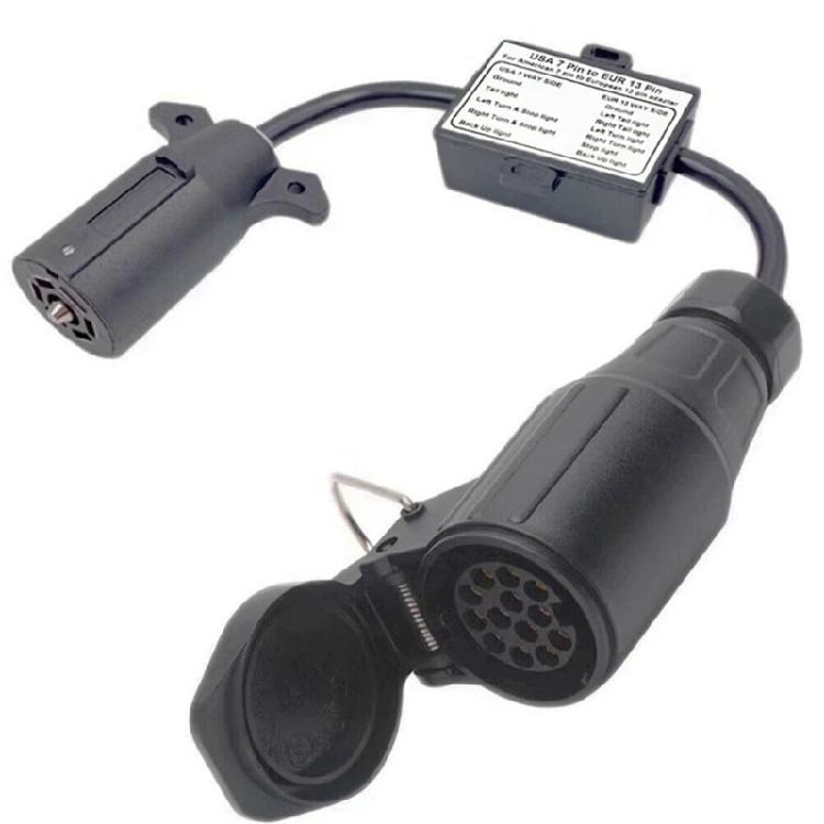 7 Pin to 13 Pin Converter Adapter for Stable Trailer Lighting System Enhanced Driving Safety Secure Brake Light Function