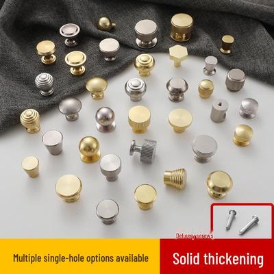 Gold & Silver Single Hole Round Drawer Pull: Modern Minimalist Light Luxury Cabinet & Wardrobe Handle