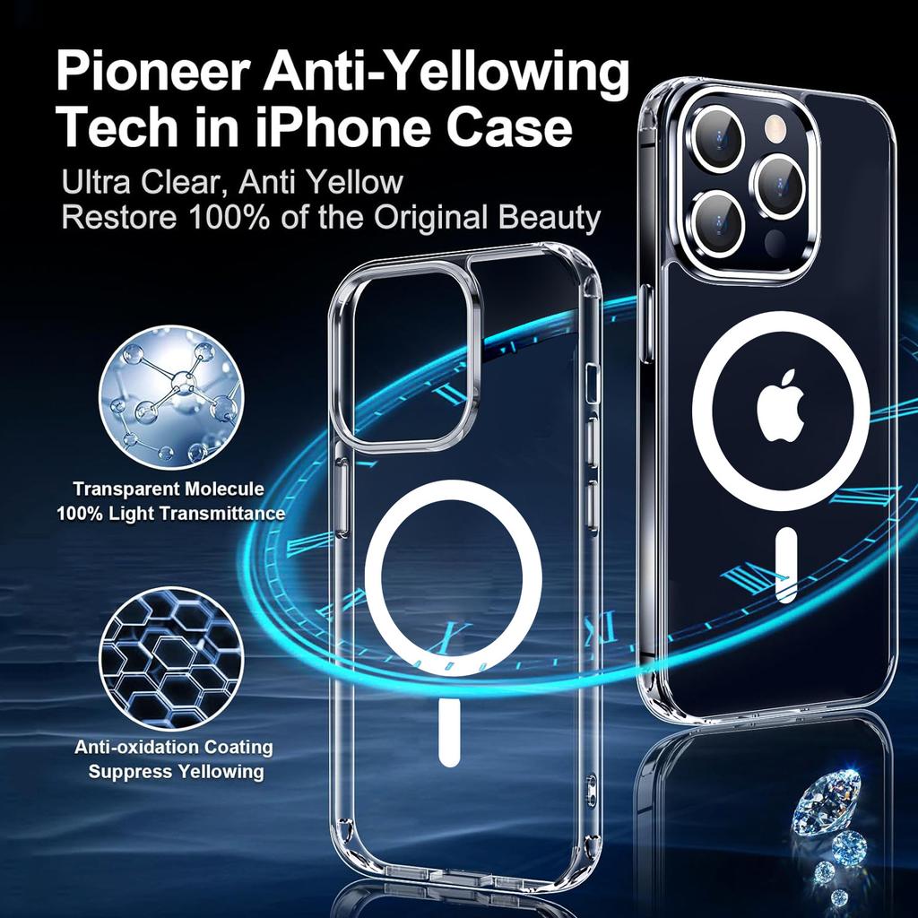 Magnetic Adsorption Wireless Charge Clear Case For iPhone 15 14 13 12 11 Pro Max XS Max XR X 8 7 Mini SE Compatible With MagSafe