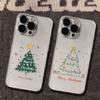 Line Christmas Tree Pattern Phone Case For iPhone 17 16 15 14 13 12 11 Pro Max XR XS MAX 7 8 PLUS MINI INS Transparent Cover