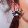 Dark Style Spider Stud Earrings Zinc Zinc Alloy Pearl Earrings Vintage Halloween Earrings  Women