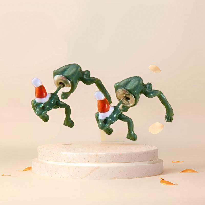 

Европейские и американские мультяшные серьги-гвоздики в виде лягушек и рождественской шапки - Креативные сцепляющиеся гвоздики для праздничной женской моды