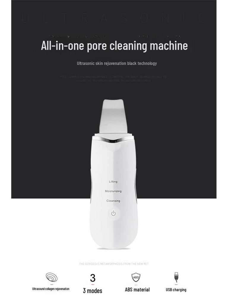 Ultrasonic Ion Skin Scraper: Rechargeable Beauty Instrument for Household Cleansing and Skin Maintenance.