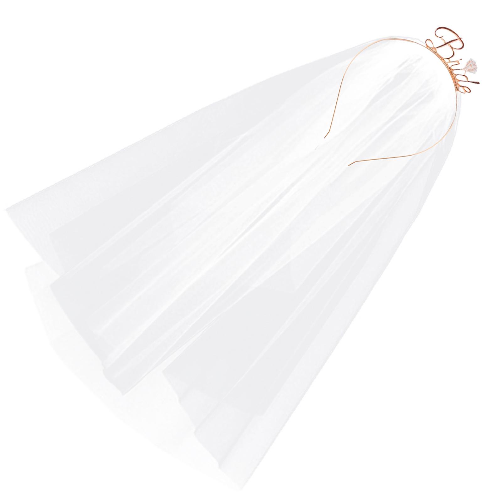 

Wedding Veil Hairhoop for Wedding Ceremony Tiaras Veil for Bride Bridal Shower Veil Bridal Headpiece for Special Event 1 рожевий колір золота