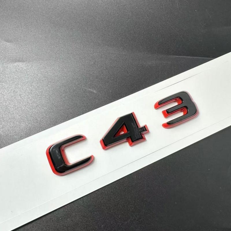 New Style Two Tone Letters Numbers Emblem E43 E53 E63 S65 C E S CLASS for 2024 Car Trunk Rear W212 W213 W214 Car Accessories