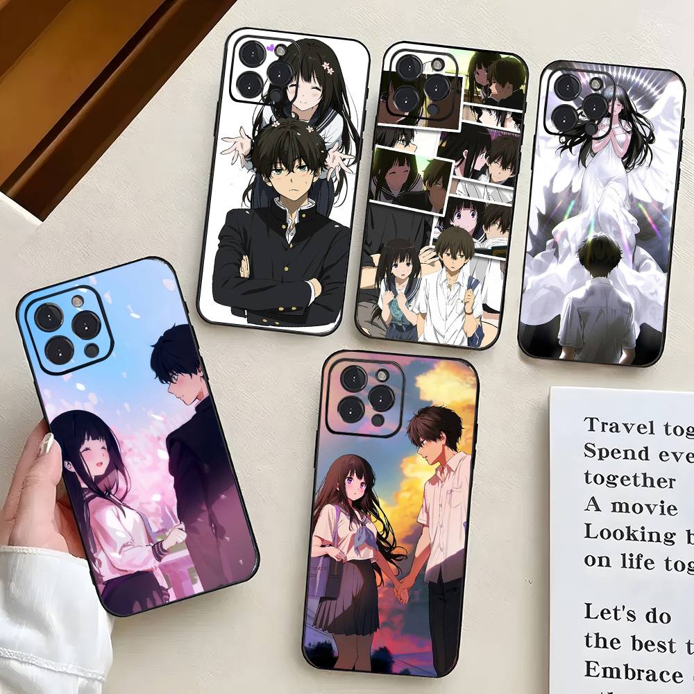 H-Hyouka Anime Handyhülle Für IPhone 17 Air 16 15 14 13 Pro Max 11 12 Schwarze Silikonhülle