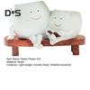 Smile Face Planter Resin Reading Lady Head Girl Face Flower Pot Double Head Succulent Planter with Drainage Hole for Home Office Balcony