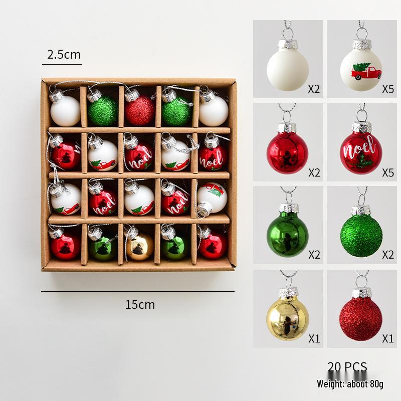 Painted Christmas Tree Glass Ball Pendant Decoration