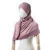 Headscarf Hat with Bright Bead Pleated Design Solid Color Shawl