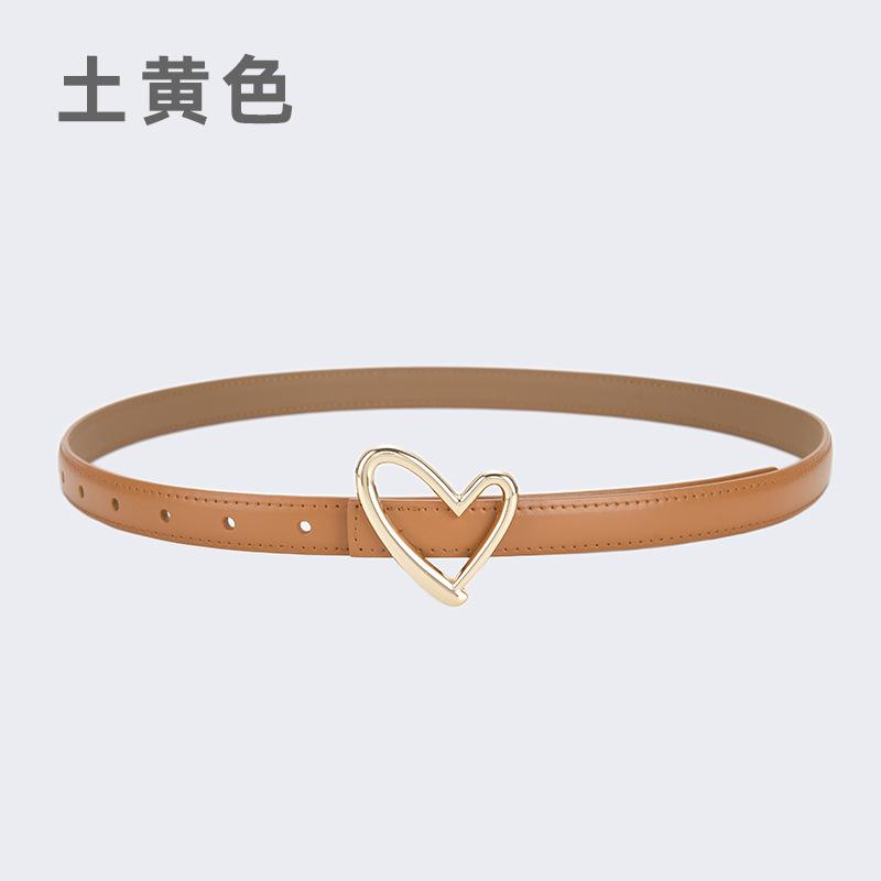 Ladies Belt Jeans Decorative Belt Wind Simple Leather Belt Trendy Love Buckle