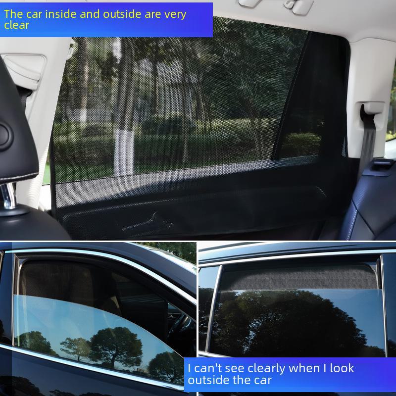 Magnetic Mesh Car Sunshade: Heat-Insulating Sun Protection Cloth