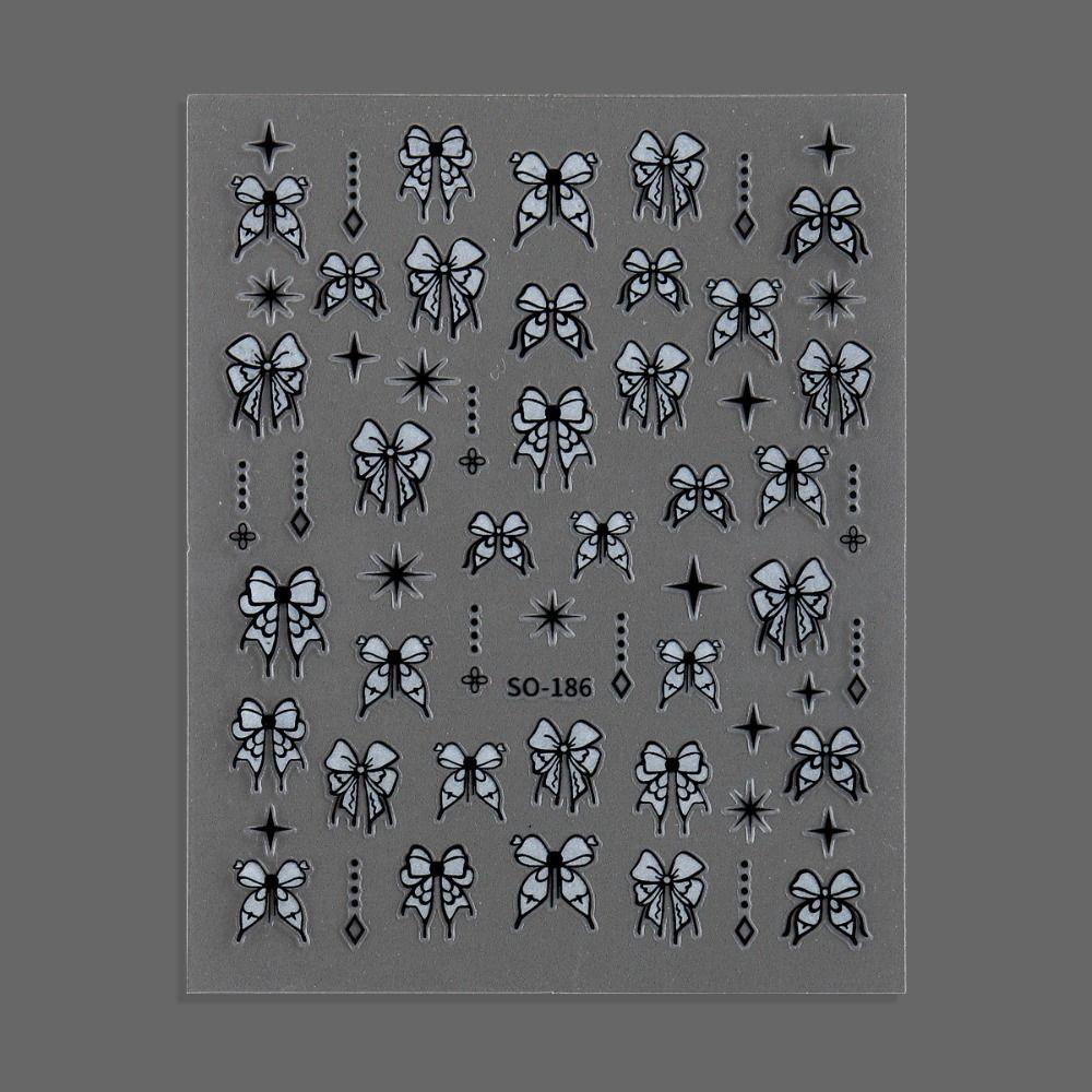 3D Charm Black White Flower Floral Petal Nail Decoration DIY Nail Art Stickers  for Nails