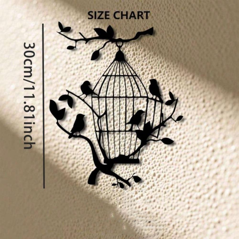 Metal Wall Decor Farmhouse Bird Cage Rustic Home Art for Living Room Bedroom Office