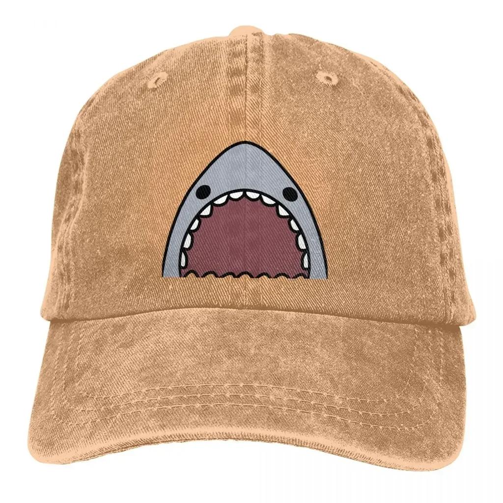 Cute Funny Cartoon Shark Baseball Caps Peaked Cap Outdoor All Seasons Travel Adjustable Trucker Hats for Men Women