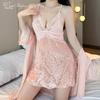 Beautiful Yarn New Velvet Suspender Nightdress French Sexy Suspender Pajama Set Home Lace Pajamas