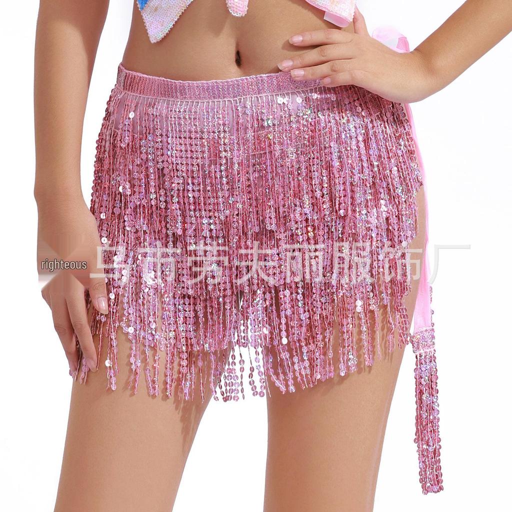 Bohemian Sequin Tassel Hip Scarf & Mini Skirt for Belly Dance