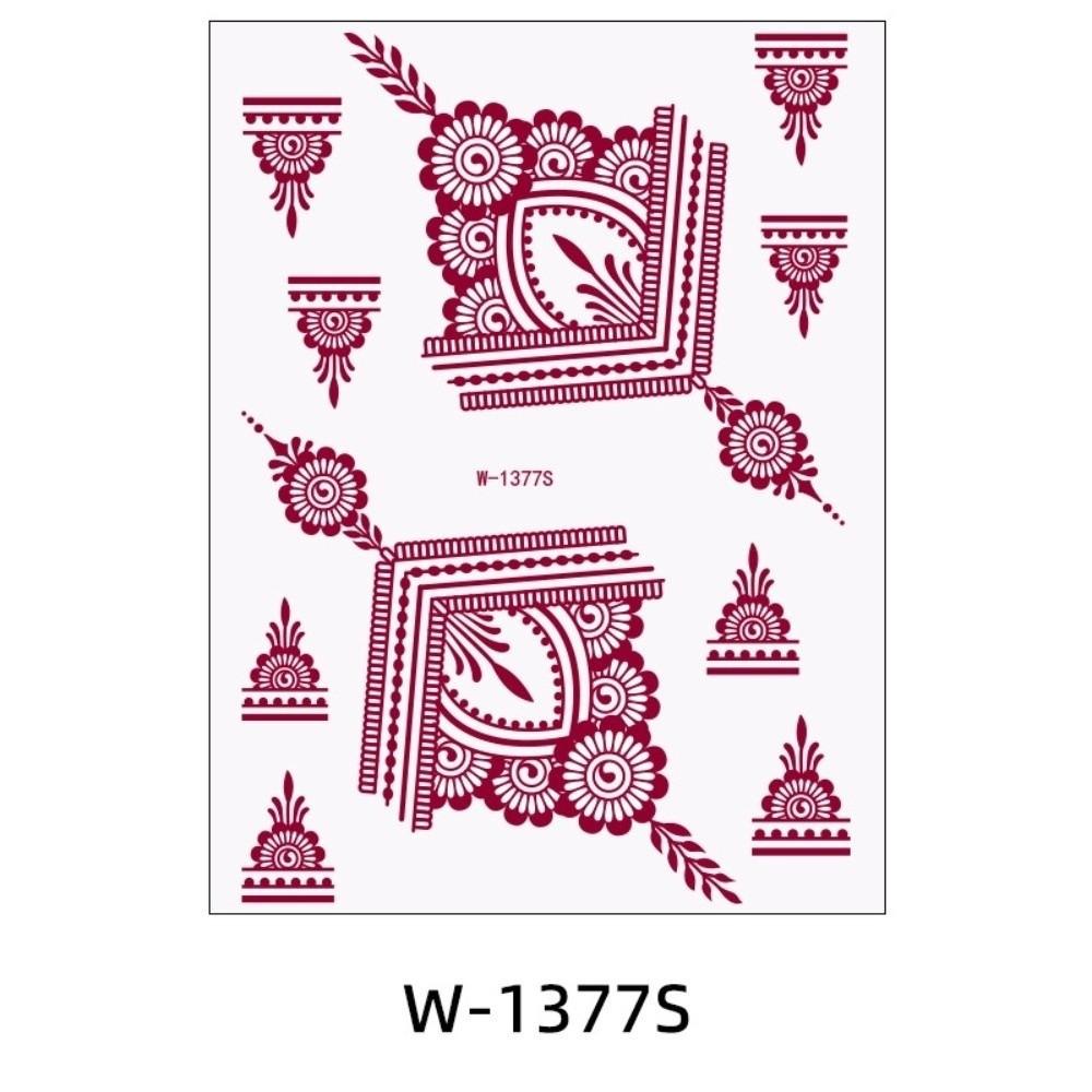 Lace Fake Tattoo Temporary Tattoo Red Mehndi Stickers Body Art Sticker India Mehndi