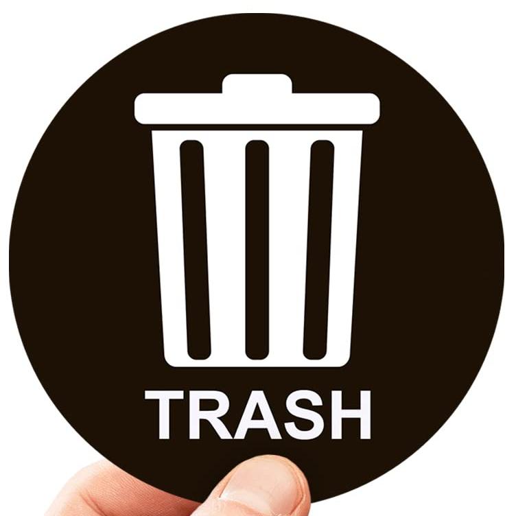 Trash Bin Stickers Waterproof Recycle Bin Vinyl Decals Separate Trash Dustbin Car Trash Bin Garbage Cans Kitchen Accessories