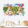 Creative Easter Wall Stickers 3D Breakthrough Stickers Easter Bunny Wall Decals For Home Roomm Room Party