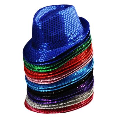 Chapeau Fedora Paillettes Brillantes Chapeau Jazz Paillettes Paillettes Casquettes Cowboy Danse Casquette Jazz Décoré