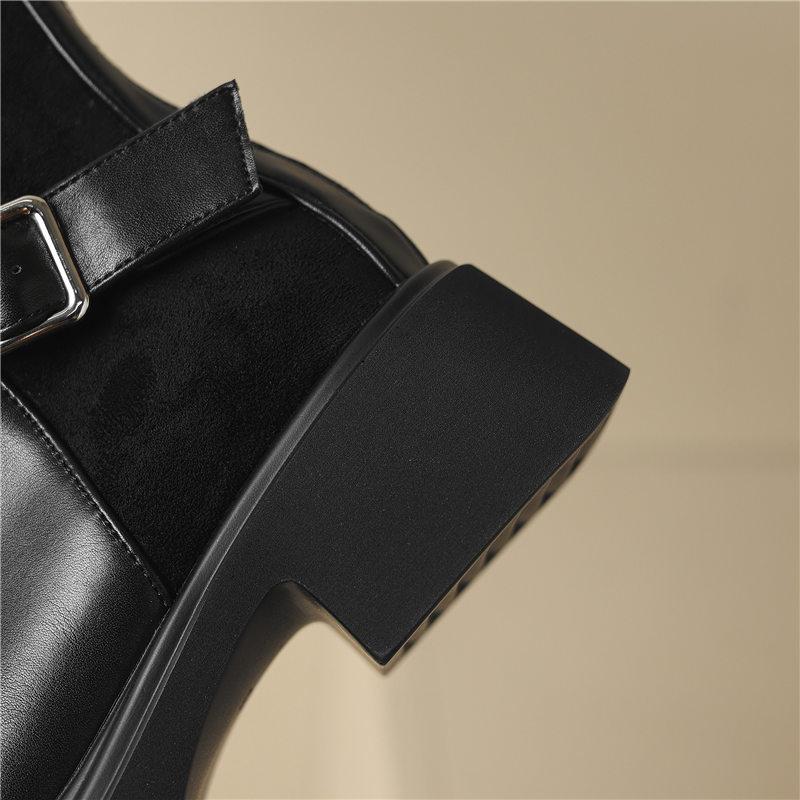 Women's high-heeled boots autumn and winter new thick-heeled large-size casual knee boots