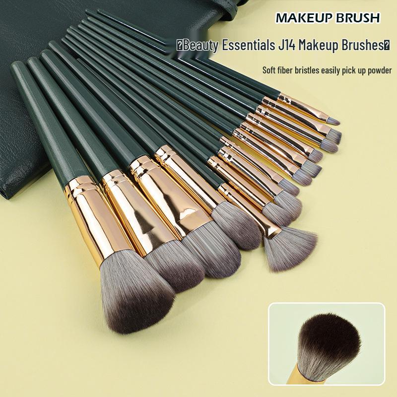 Grenzüberschreitendes 14-teiliges Make-up Pinselset: Puderpinsel, Rougepinsel, Lidschattenpinsel, Concealerpinsel mit anpassbarem Logo.