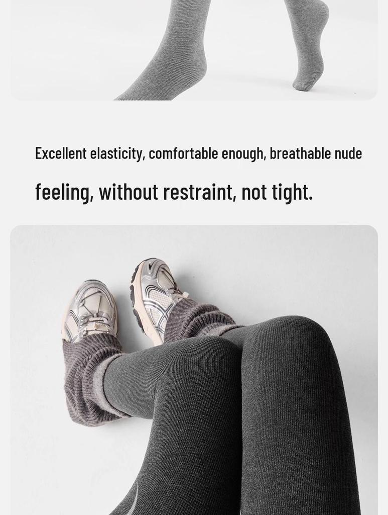 New Women's Cotton Velvet Striped Footless Tights for Autumn/Winter - Thick Warm Micro-Pressure Base Layer Pants