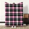 Jirai Kei Plaid Throw Soft Flannel Blanket Warm Knee Skin-Friendly Throw For Sofa Office Bed Traveling Winter Oversize