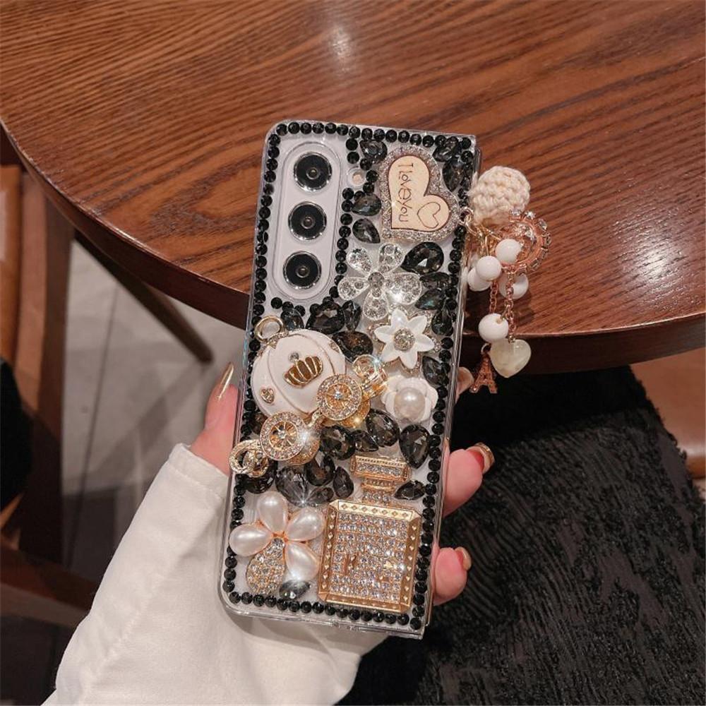 Exquisite Luxus DIY Diamant Anti-Drop Schutzhülle Für Samsung Galaxy Z Fold 7 6 5 4 3 2 Luxuriöser Strassstein Frau Telefon Celular Hülle