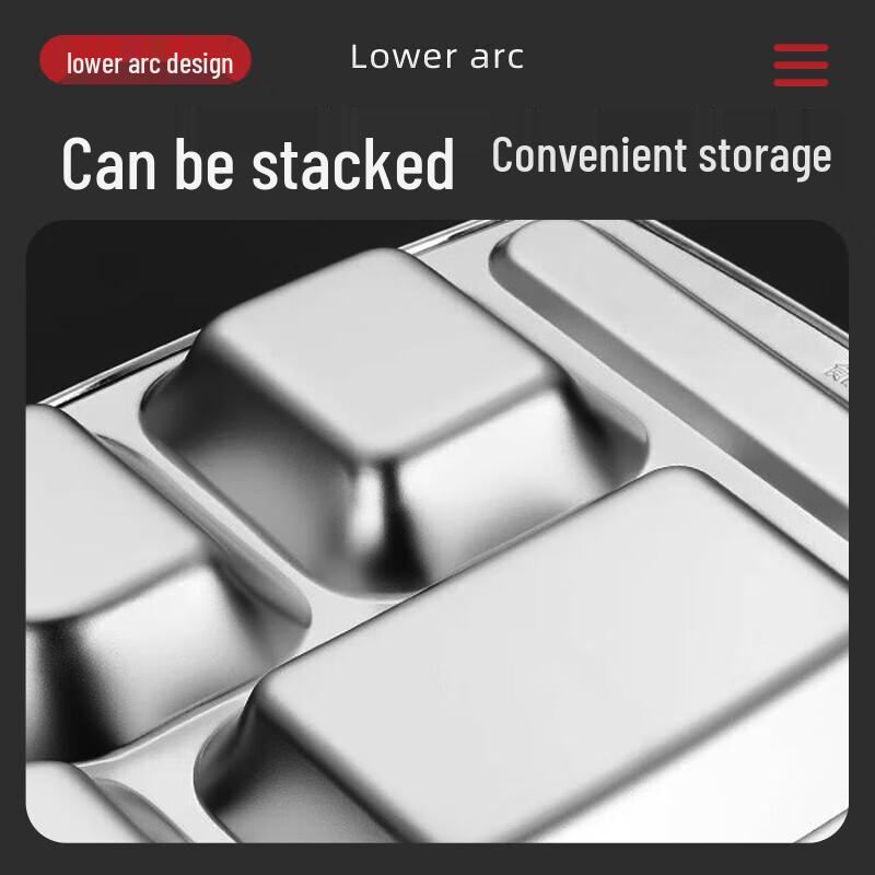 Chahua 201 Stainless Steel Compartmented Dinner Plate