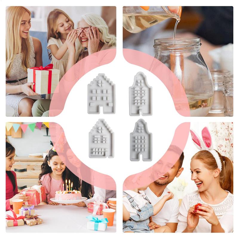 Home Resin Casting Mold 4 Pieces Creative Resin Mold Candle Mold Resin Casting Mold Silicone Mold Easy Release For Halloween