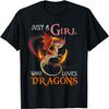 Spaß Nur ein Mädchen, das Drachen liebt Damen- und Mädchen-T-Shirt