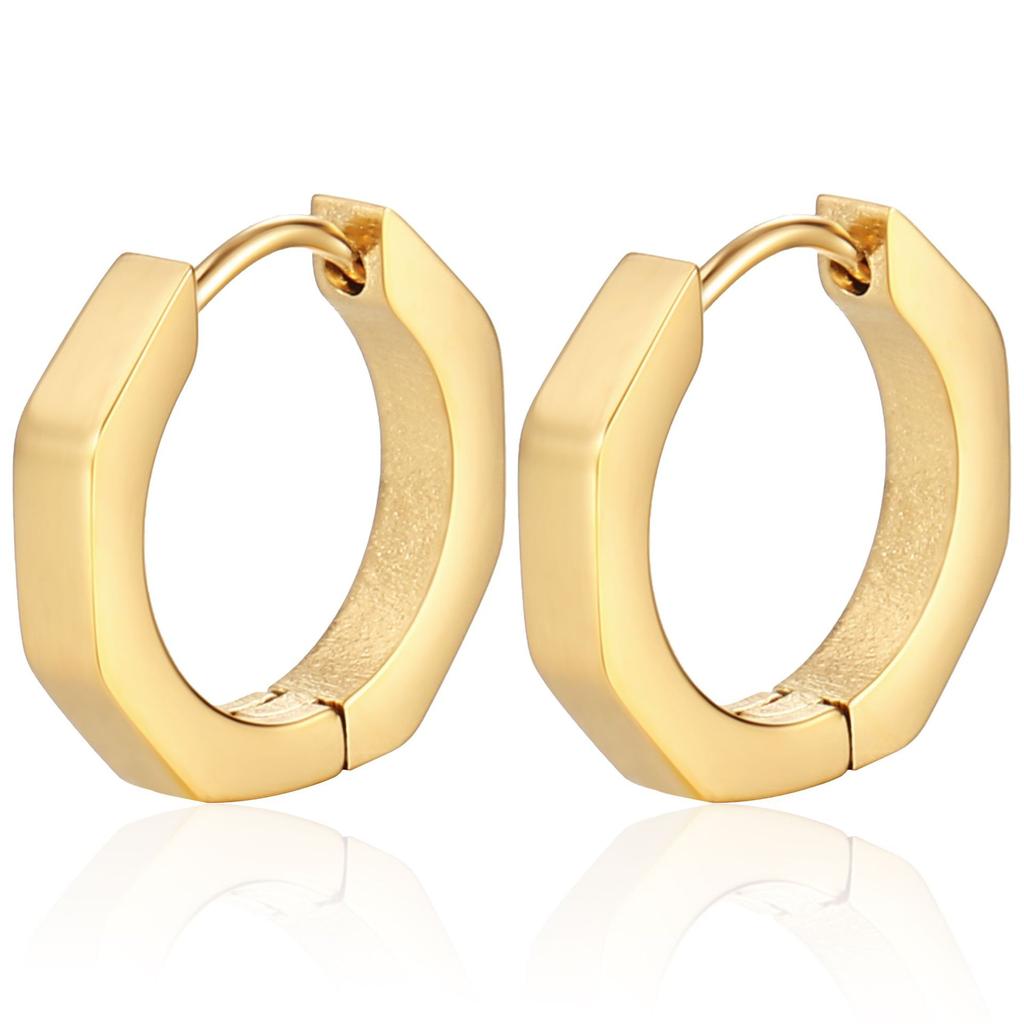 New Simple Stainless Steel Small Hoop Earrings For Women Men Geometric Cartilage Ear Piercing Jewelry