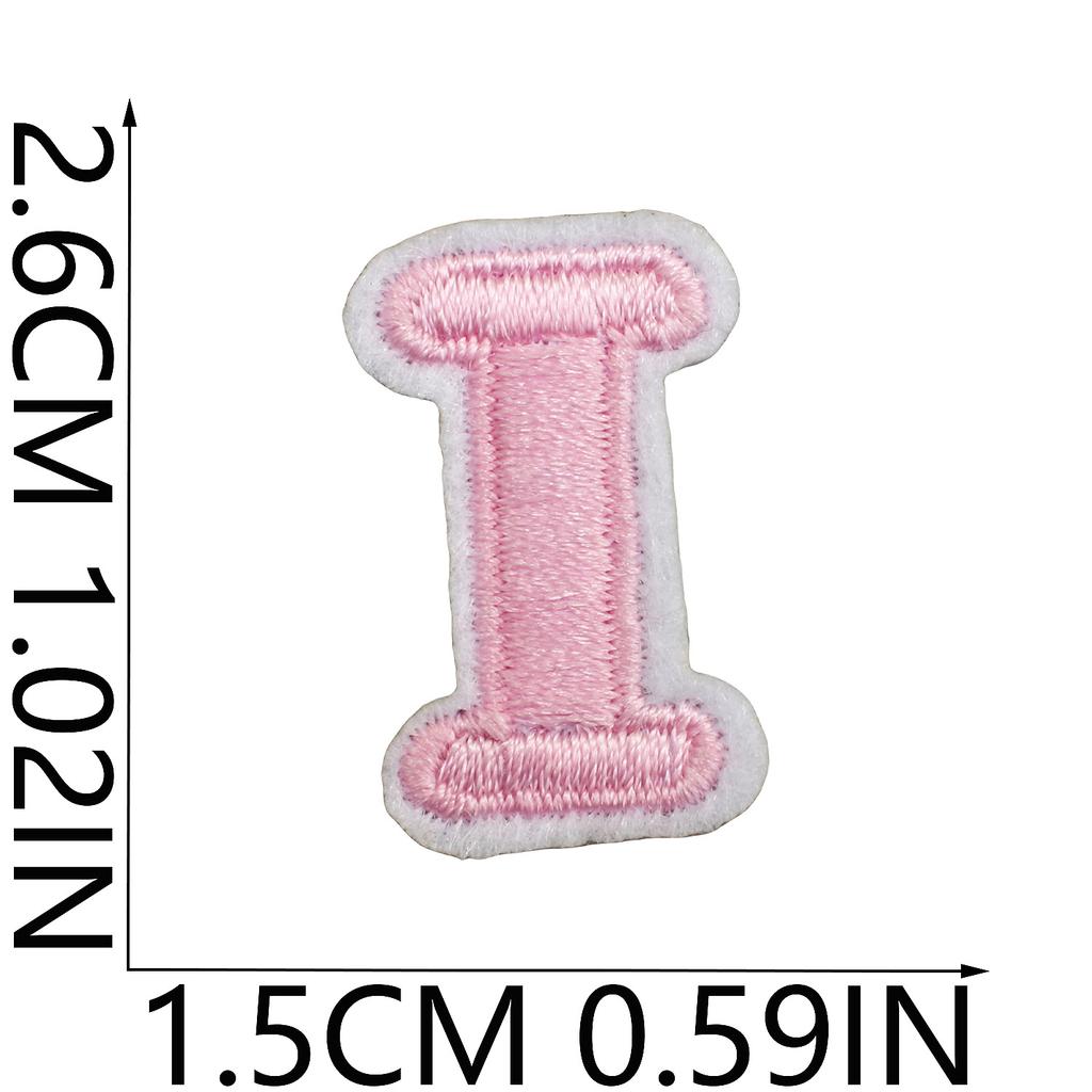 Mini Pegatina de Tela Bordada con Alfabeto Inglés Tamaño Pequeño DIY para Bolso Cambiante Parche Decorativo Pegatina Etiqueta Bordada por Computadora Número
