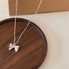 925 Silver Korean Fashion Shiny Smooth Bow Necklace Exquisite Silver Choker Necklace Ladies Wedding Party Fine Jewelry Wholesale