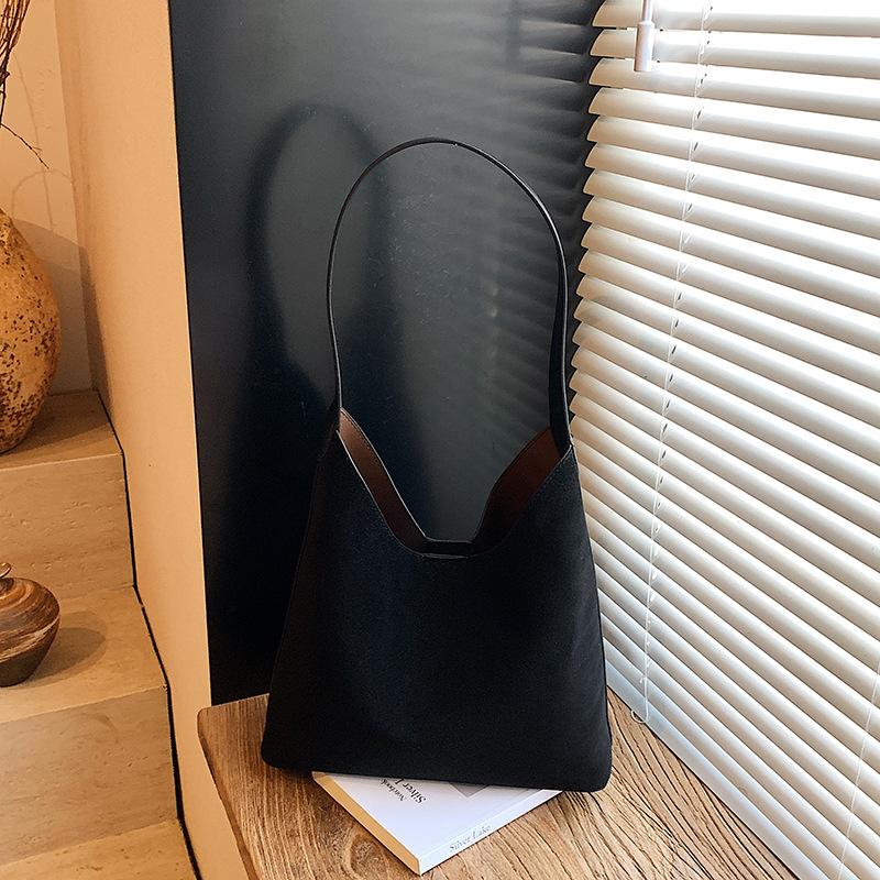 Mattes Wildleder Pendler Damen neue High-End Textur lässige einfache Schulter Eimer Tasche