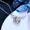 Korean Style Four-Leaf Clover Zircon Pendant White Gold Plated Necklace