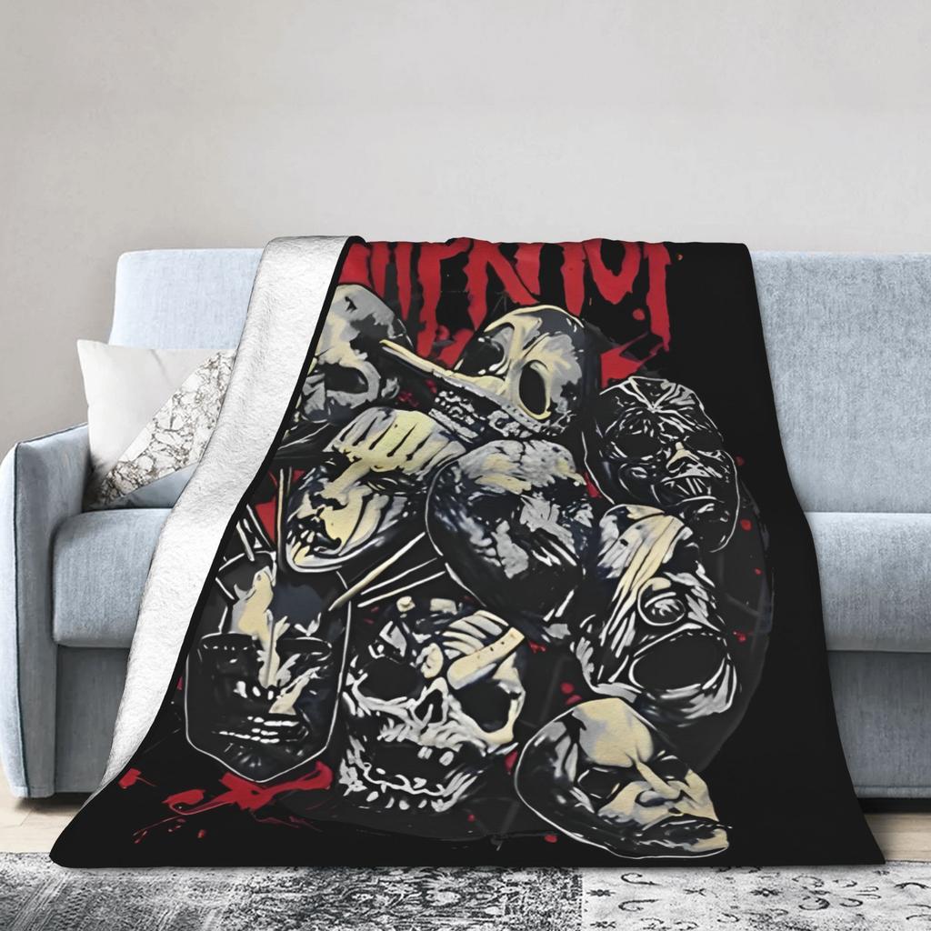 Custom S-Slipknoted Flannel Blankets Heavy Mental Band  Throw Blanket For Bed Sofa Couch 125*100Cm Quilt