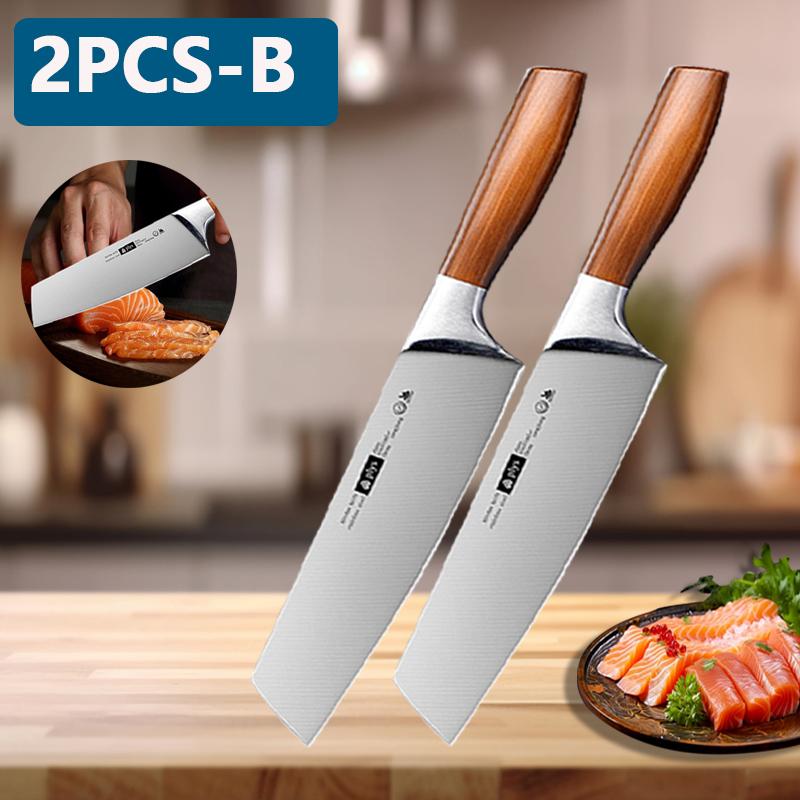 WXCOO Stainless Steel Professional Chef Knife Cooking Meat Cleaver Fruit Peeler Multifunctional 7" Fish Cutting Kitchen Knife