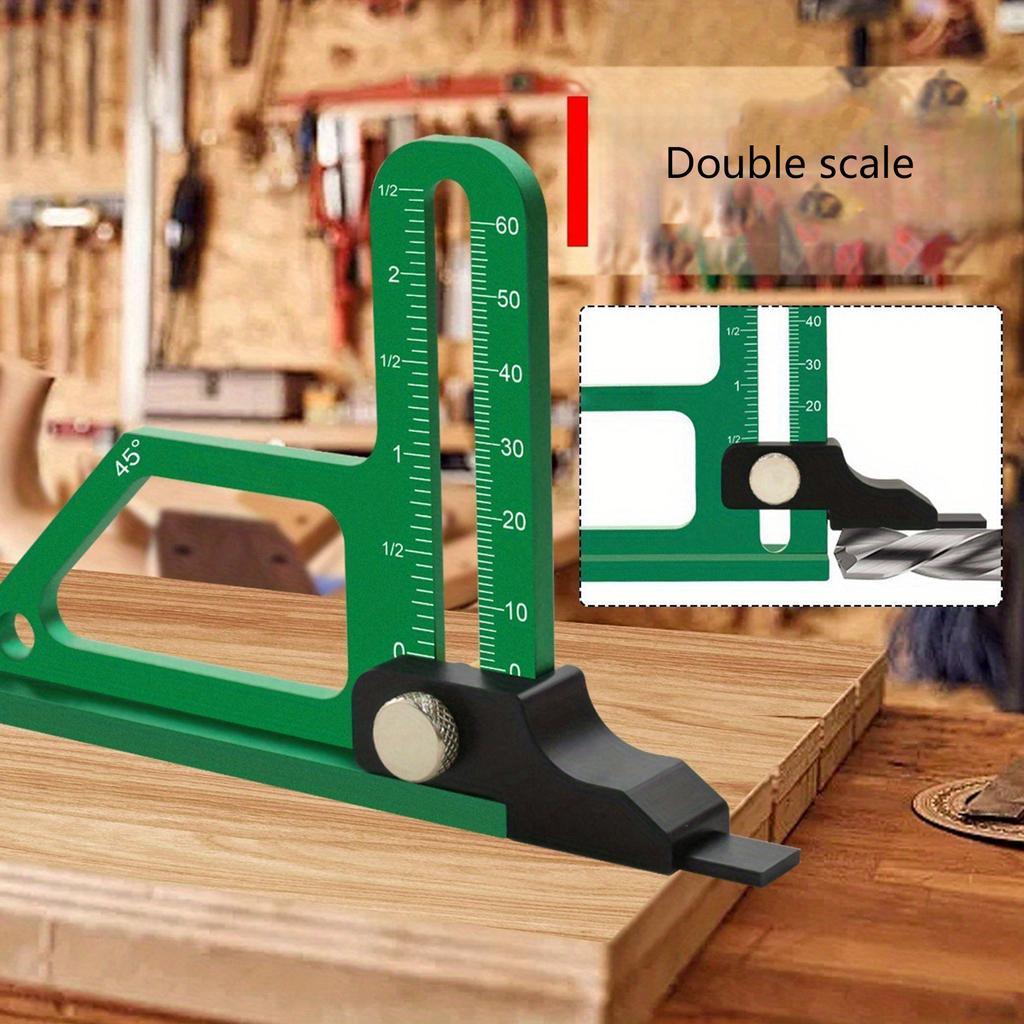 Height Gauge Measuring Instrument Aluminum Router Table Height Gauge with Inch Metric Scale Woodworking Measurement Tool