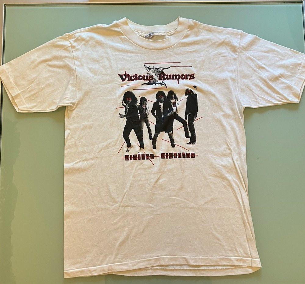 

Vicious Rumors 1987 First Digital Dictator White New Cotton S4XL Shirt NZ1580 Unisex T-Shirt XXXXL